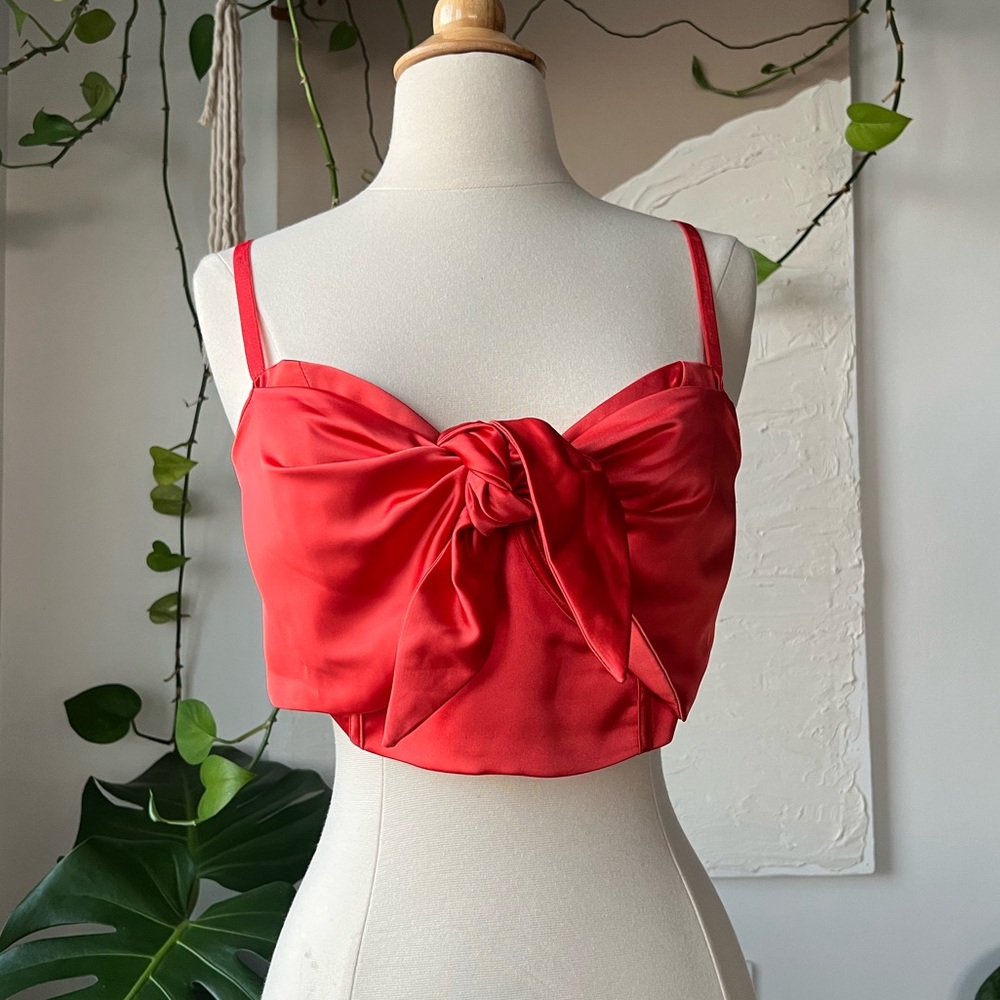 SammyB Red Front Tie Bustier, Size: S